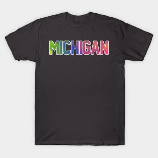 Michigan tie Dye State Letters T-Shirt